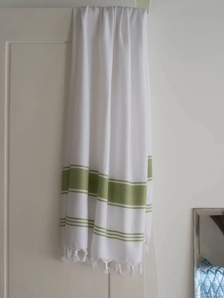 Other bath linens - hammam towel white/moss-green - OTTOMANIA