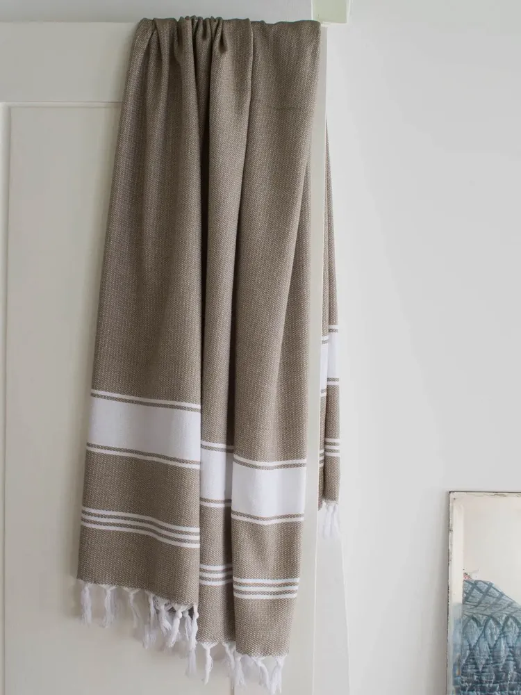 Spa - hammam towel olive green/white - OTTOMANIA
