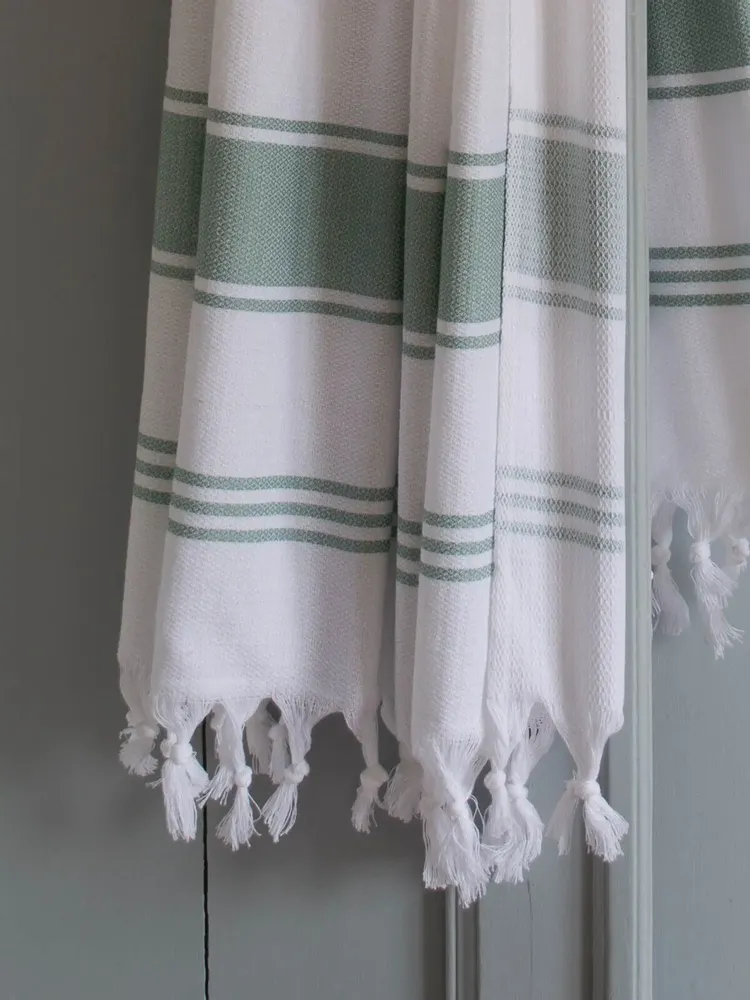 Other bath linens - hammam towel white/grey-green - OTTOMANIA