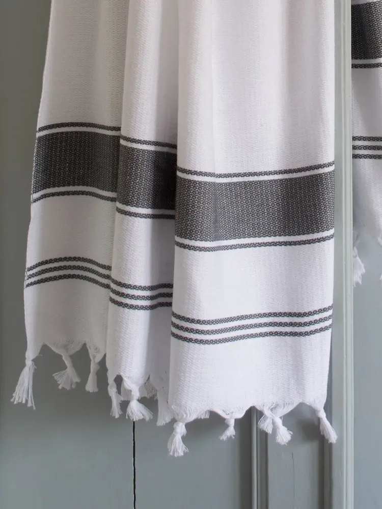 Other bath linens - hammam towel white/dark grey - OTTOMANIA