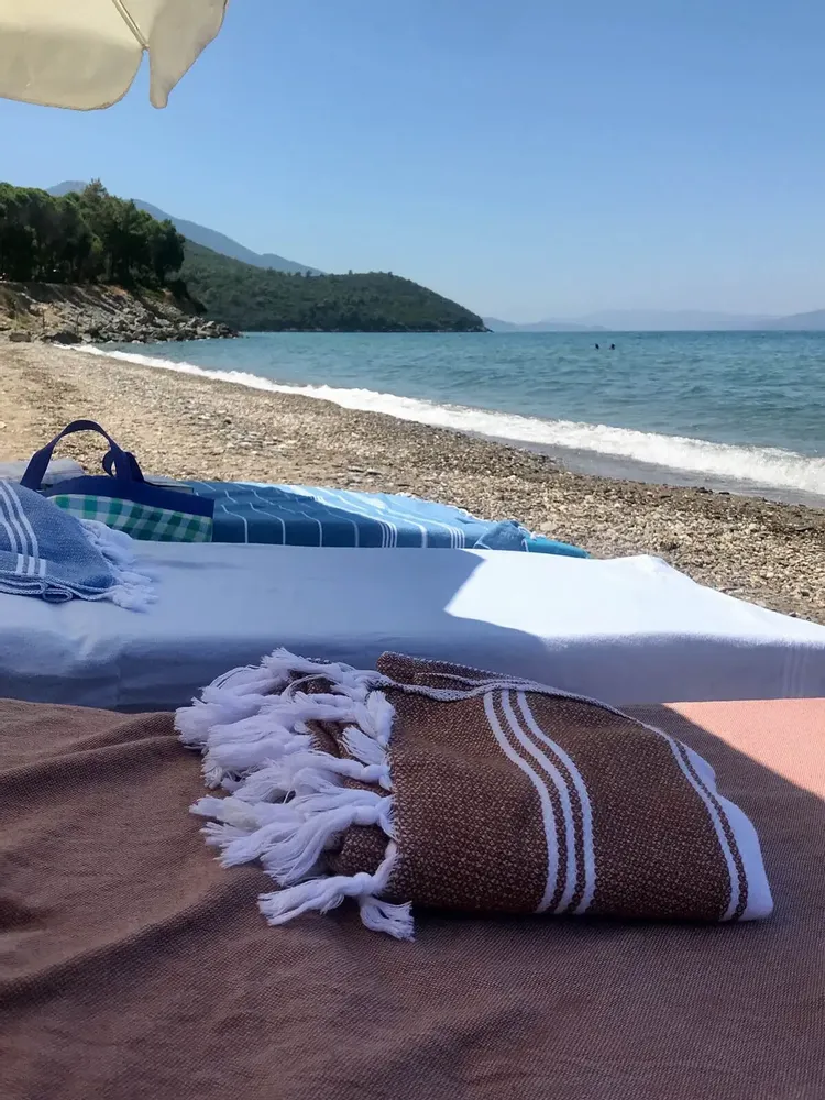 Other bath linens - hammam towel chocolate/white - OTTOMANIA