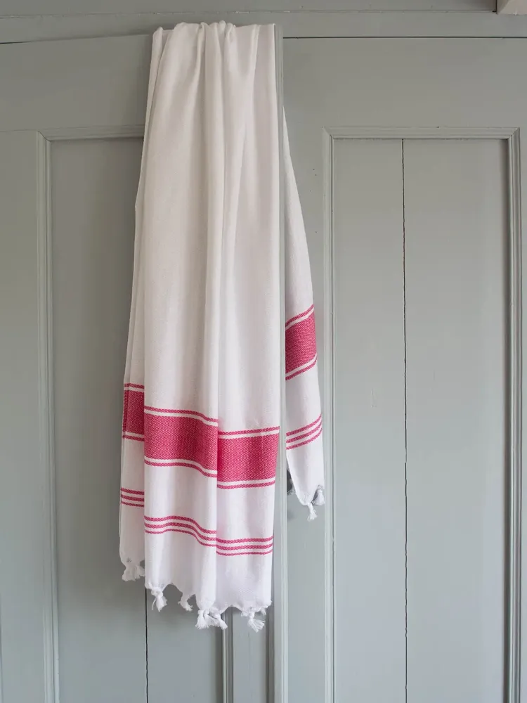 Other bath linens - hammam towel white/ruby red - OTTOMANIA