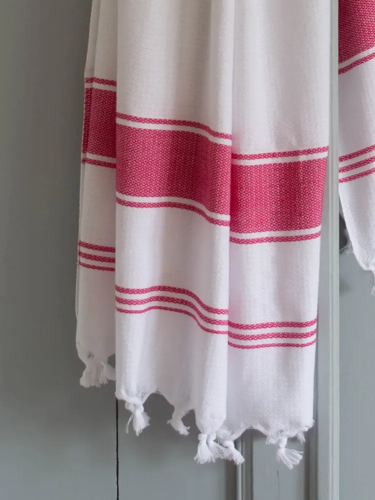 Other bath linens - hammam towel white/ruby red - OTTOMANIA