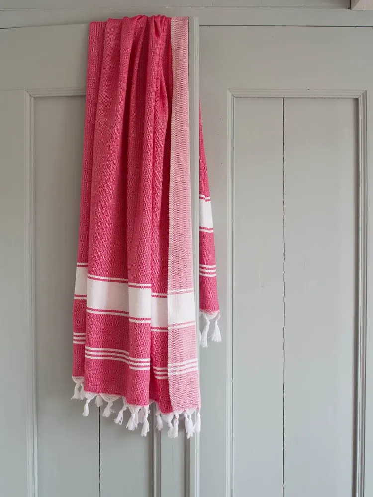 Other bath linens - hammam towel ruby red/white - OTTOMANIA