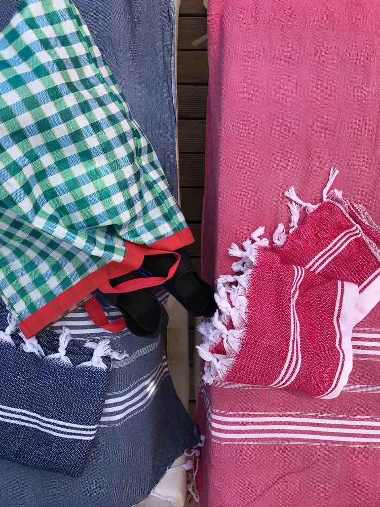 Other bath linens - hammam towel ruby red/white - OTTOMANIA