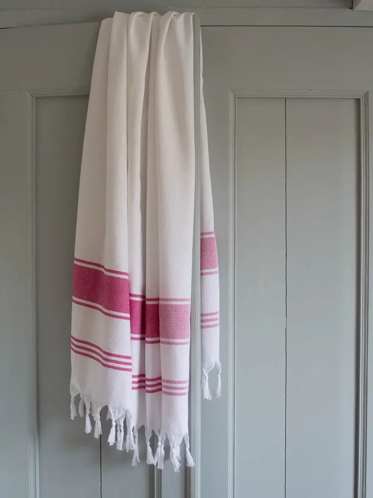 Other bath linens - hammam towel white/fuchsia - OTTOMANIA