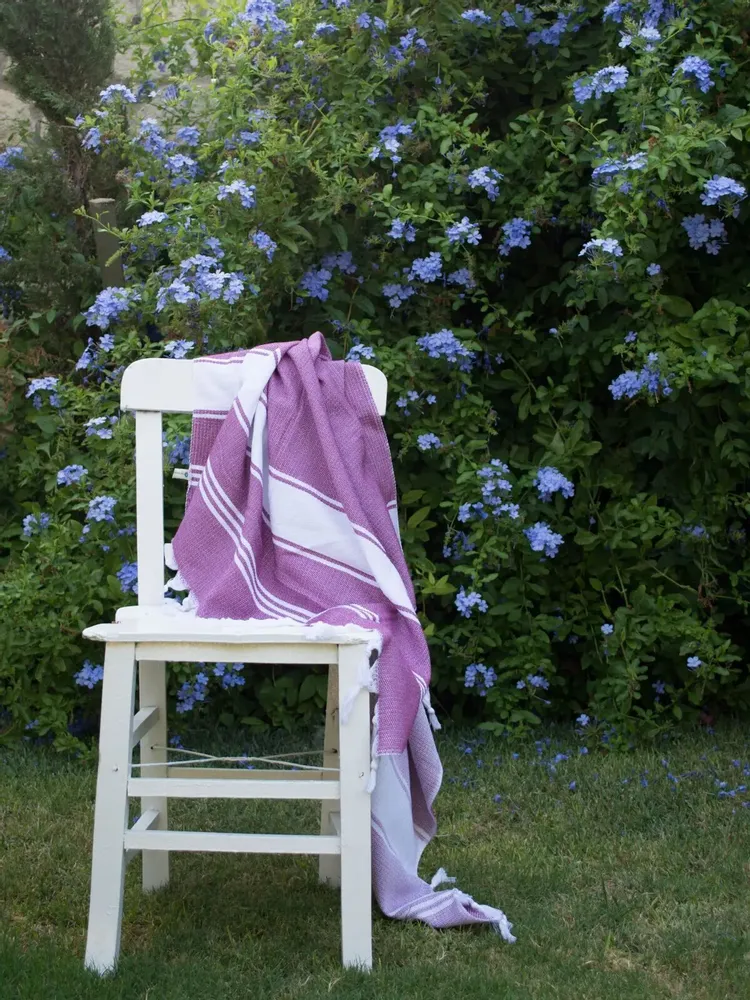 Autres linges de bain - fouta framboise/blanc - OTTOMANIA