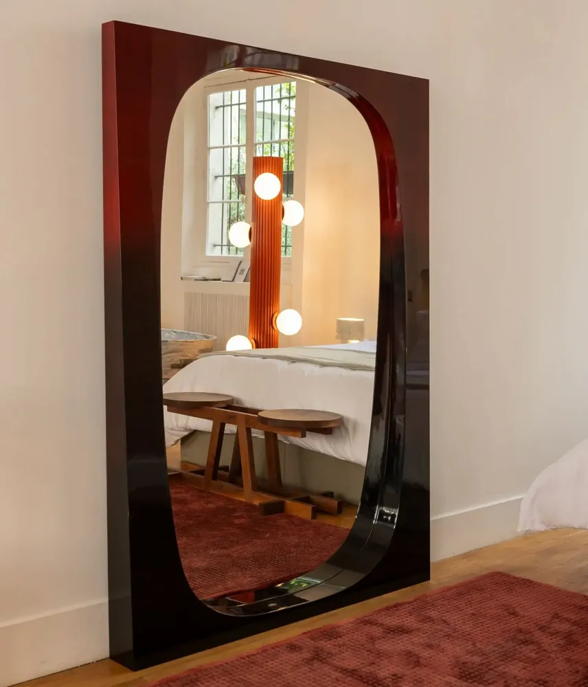 Chambres d'hôtels - Miroir rectangulaire à poser au sol Constantin en Bois Laqué Dégradé - DUISTT