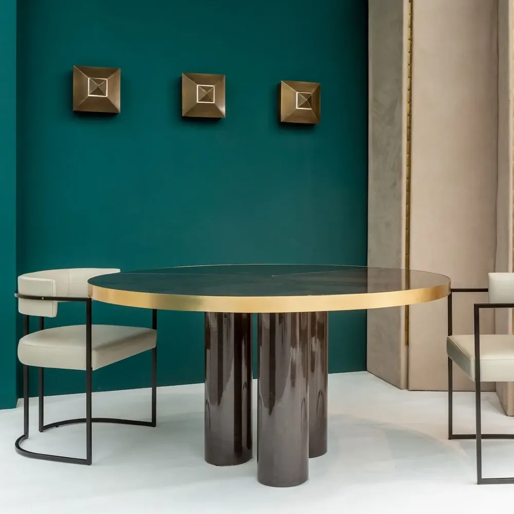 Wall lamps - Stud Wall Sconce, geometric wall light, brass dark bronze - DUISTT