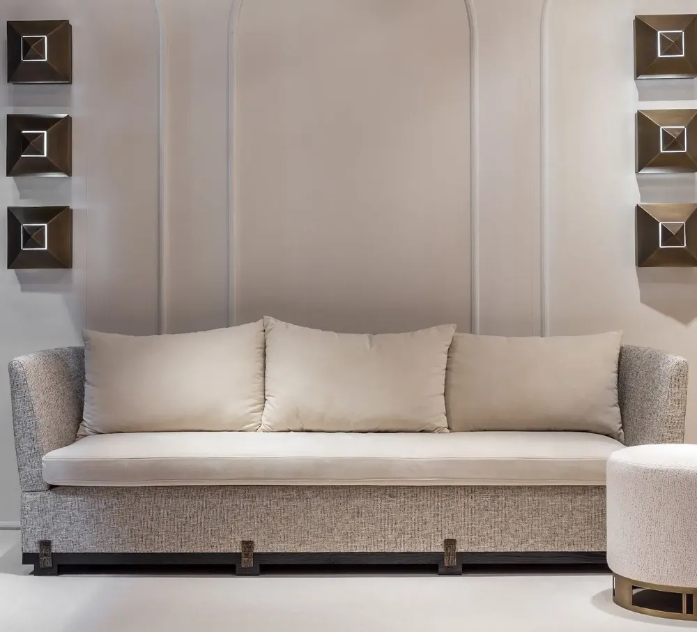 Wall lamps - Stud Wall Sconce, geometric wall light, brass dark bronze - DUISTT