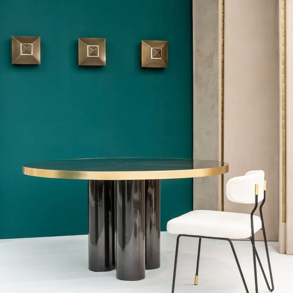 Wall lamps - Stud Wall Sconce, geometric wall light, brass dark bronze - DUISTT