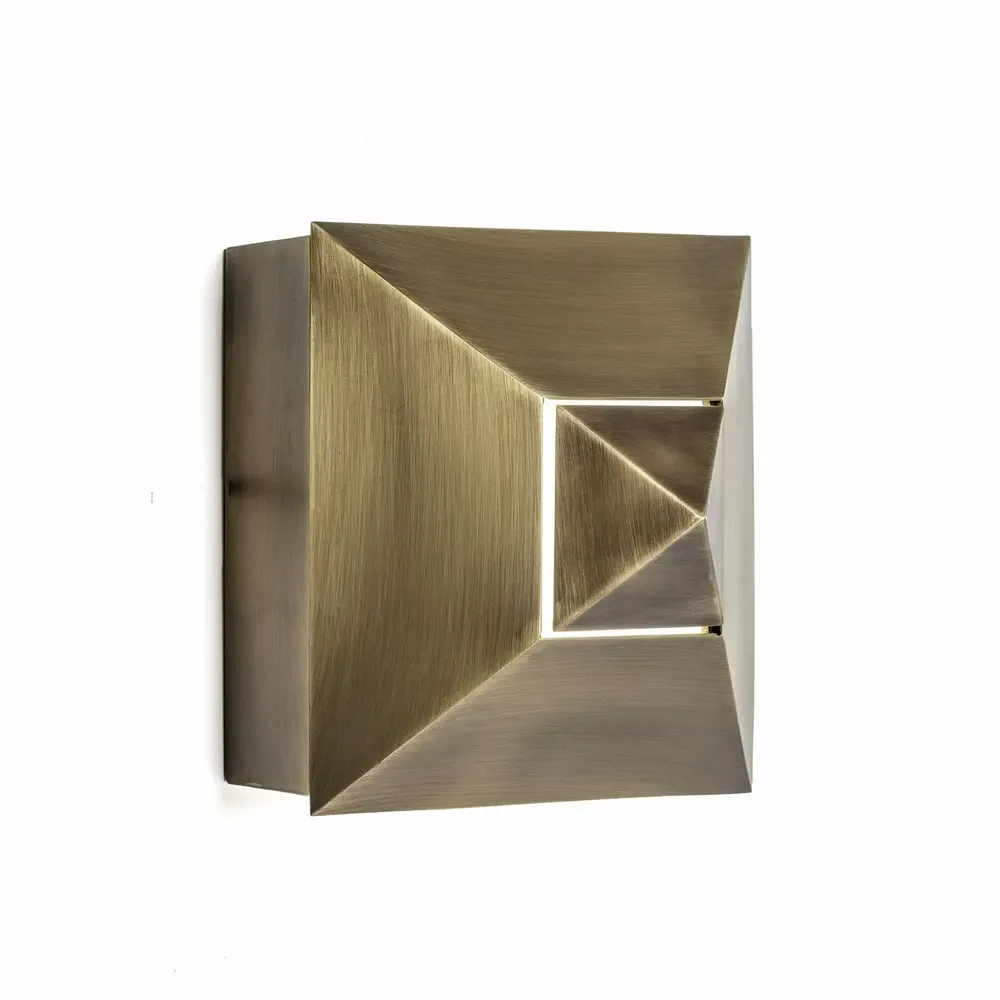 Wall lamps - Stud Wall Sconce, geometric wall light, brass dark bronze - DUISTT