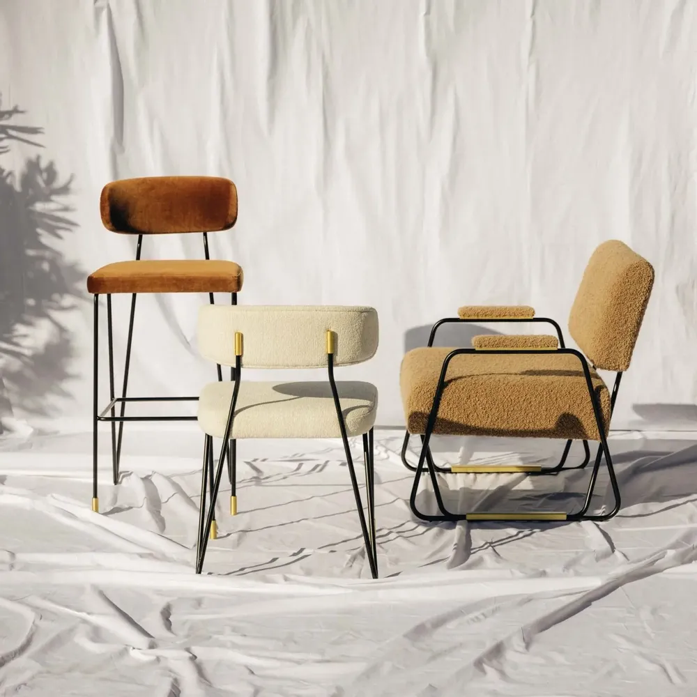 Lounge chairs for hospitalities & contracts - Apollo Armchair in Iron Lacquered Structure - DUISTT