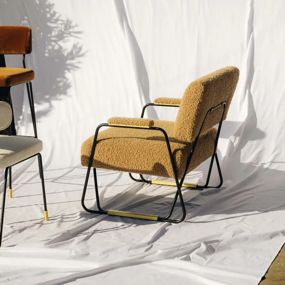Lounge chairs for hospitalities & contracts - Apollo Armchair in Iron Lacquered Structure - DUISTT