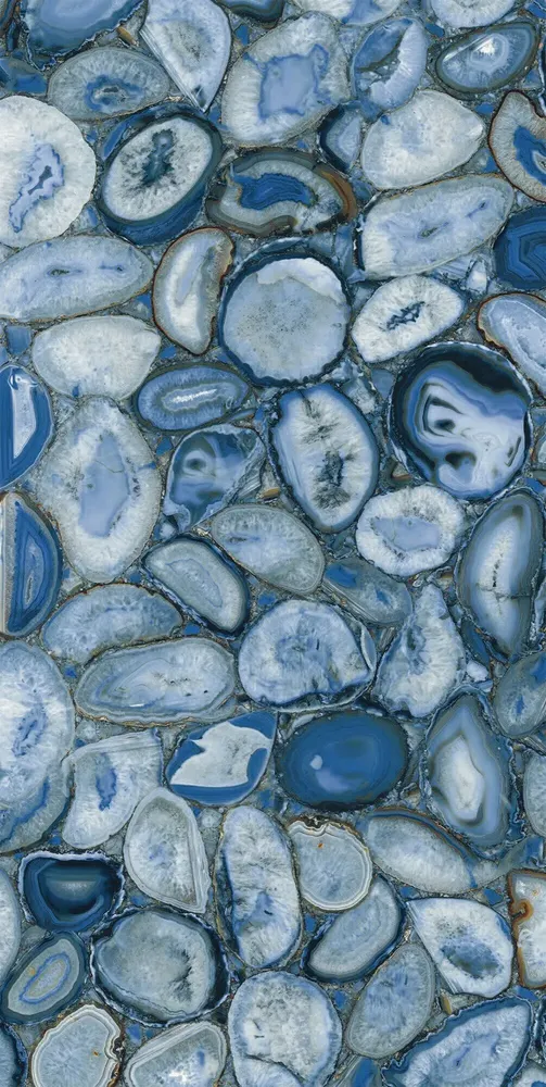 Indoor floor coverings - Porcelain Tile Marble Effect Blue Polished 60x120 - EABE1503 - CERAMISHOP