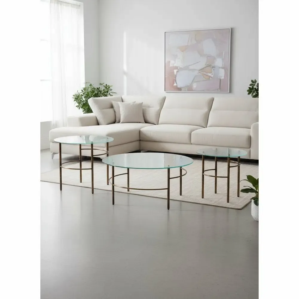 Coffee tables - TRIO of bubble glass coffee tables - EMPREINTE DU TEMPS