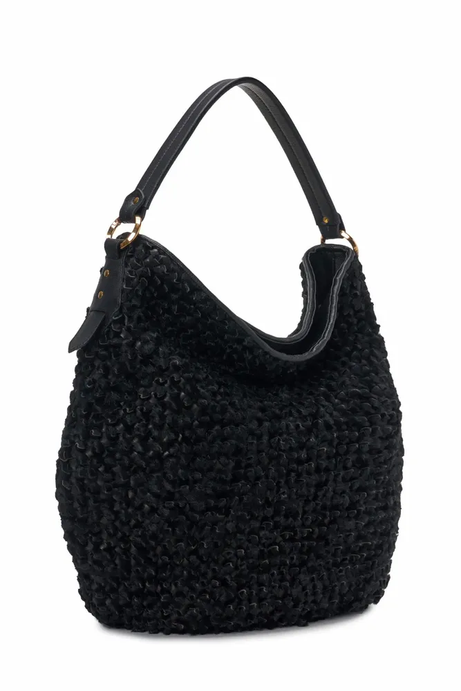 Bags and totes - Hobo bag with knot detail handmade weaving - SAPAF 1954