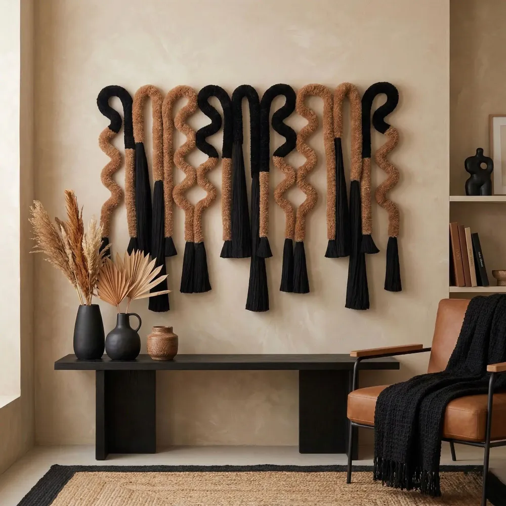 Other wall decoration - Earth’s Echo: Luxury Handcrafted Avant-Garde Wall Tapestry - SARMAL DESIGN