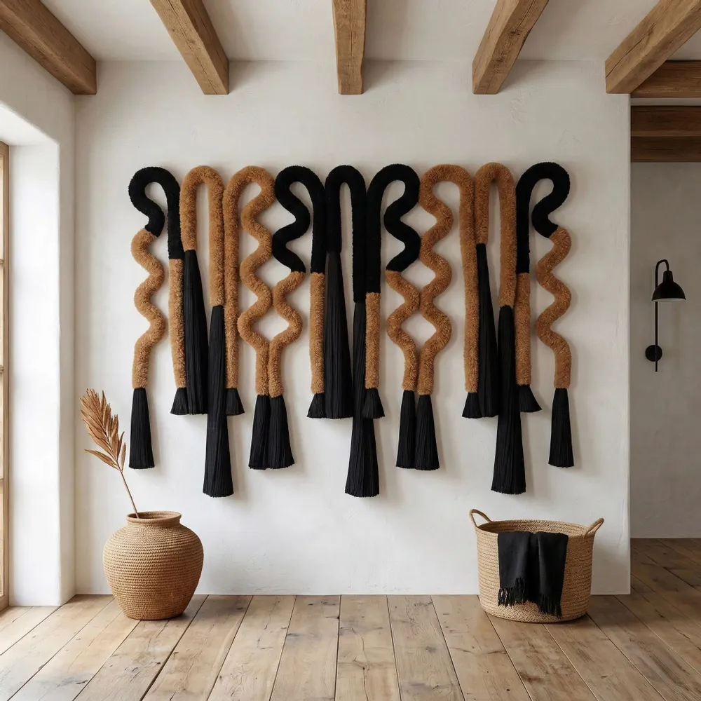 Other wall decoration - Earth’s Echo: Luxury Handcrafted Avant-Garde Wall Tapestry - SARMAL DESIGN