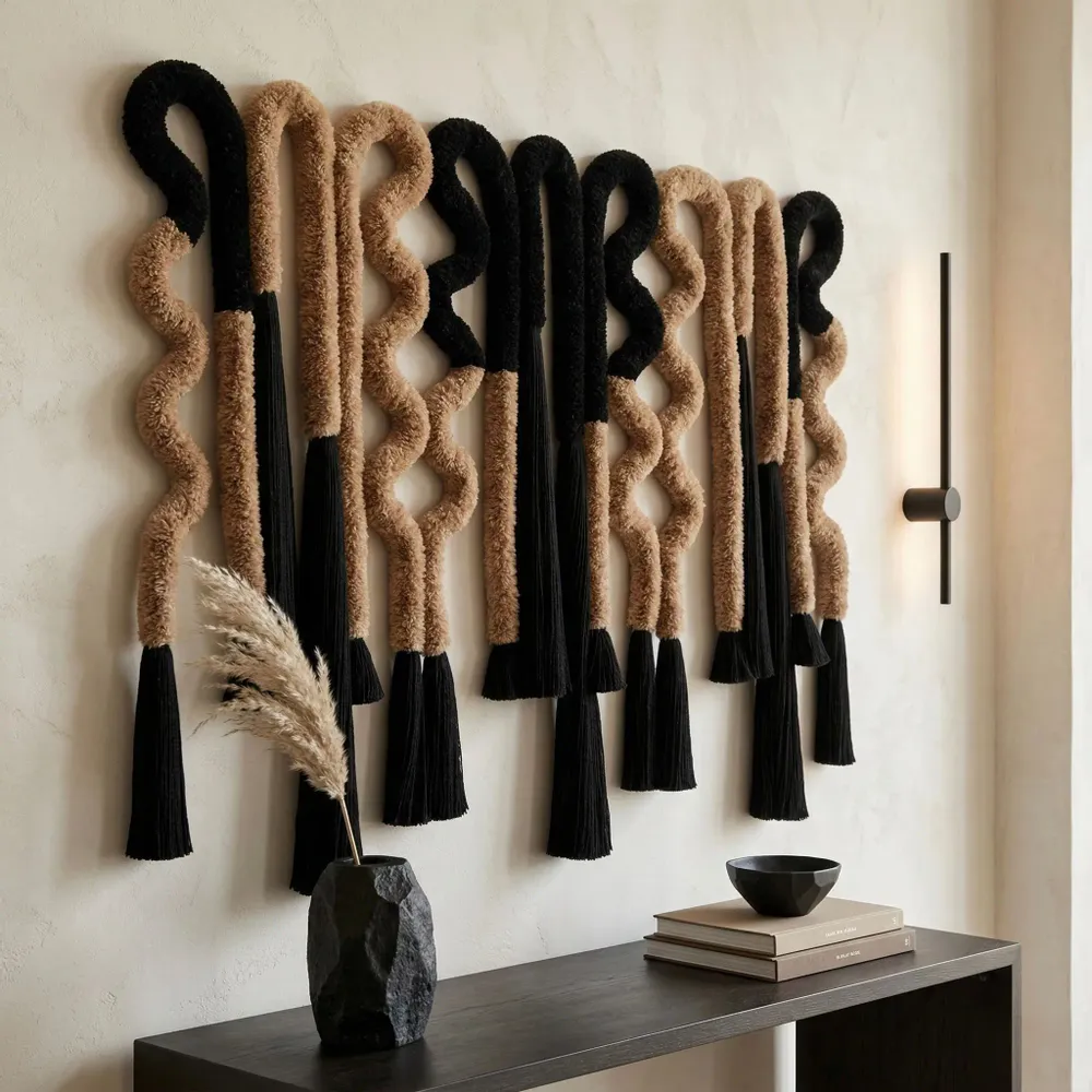 Other wall decoration - Earth’s Echo: Luxury Handcrafted Avant-Garde Wall Tapestry - SARMAL DESIGN