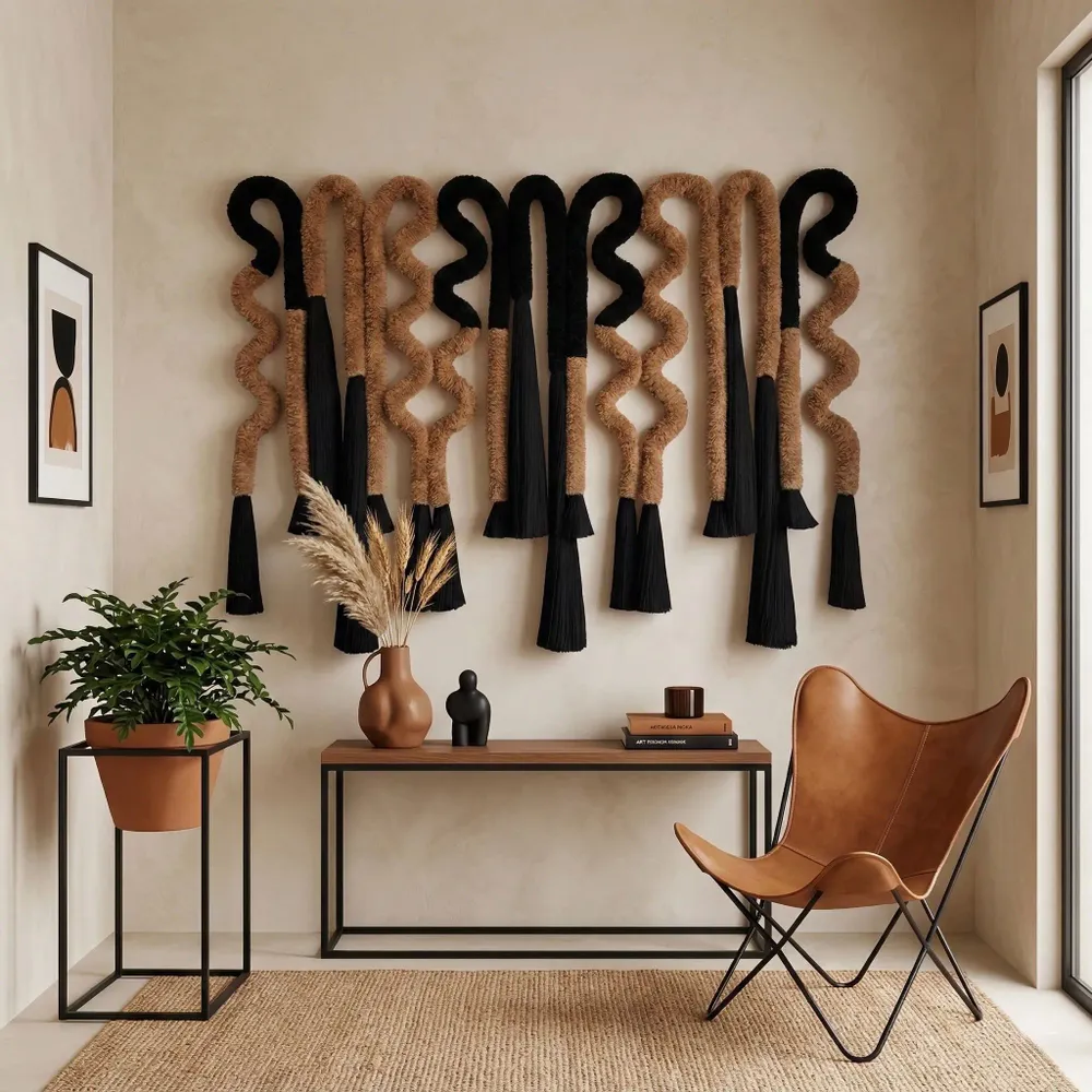 Other wall decoration - Earth’s Echo: Luxury Handcrafted Avant-Garde Wall Tapestry - SARMAL DESIGN