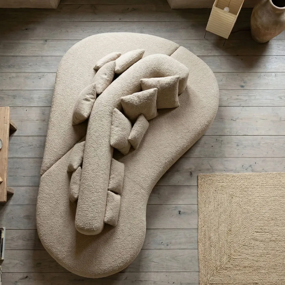 Canapés - Lab Organic IV |Canapé rond double-face en tissu 100% sur mesure - CREARTE COLLECTIONS