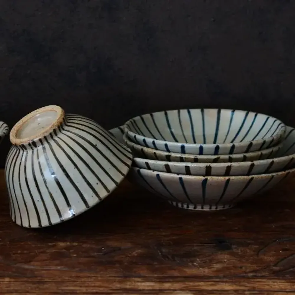 Bols - Tokusa - bol peu profond/bol à riz - MARUMITSU POTERIE