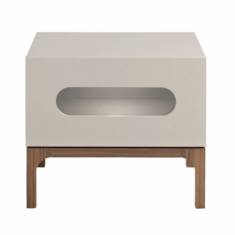 Tables de nuit - Table de chevet en bois gris et noyer avec éclairage intérieur - ANGEL CERDÁ