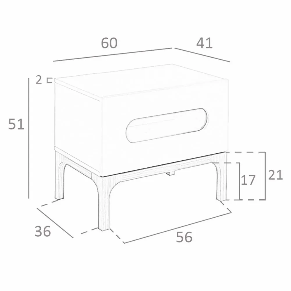 Tables de nuit - Table de chevet en bois gris et noyer avec éclairage intérieur - ANGEL CERDÁ