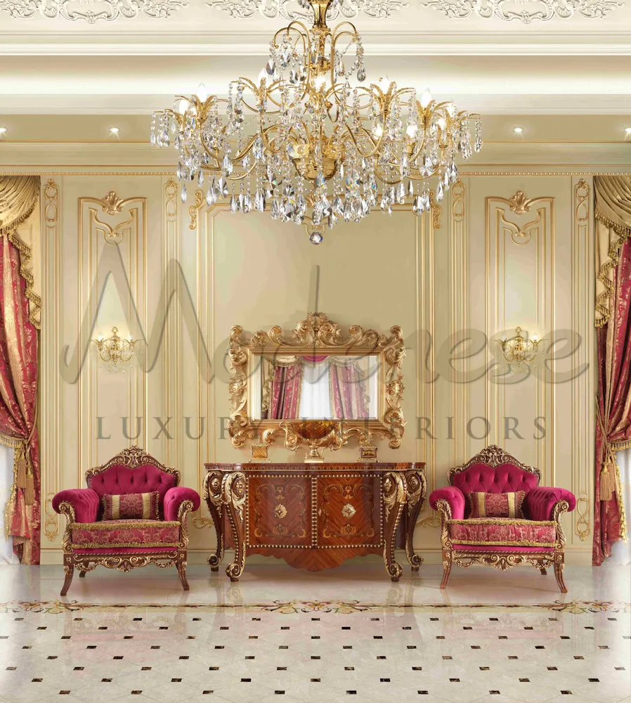 Sofas - Royal Cardinal Red Majlis - MODENESE LUXURY FURNITURE