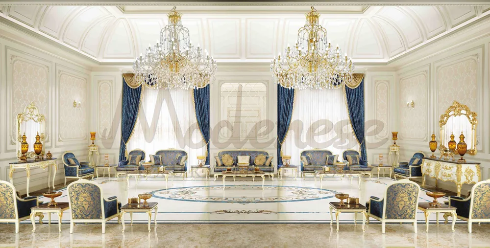 Canapés - Royal Midnight Moon Living Set - MODENESE LUXURY FURNITURE
