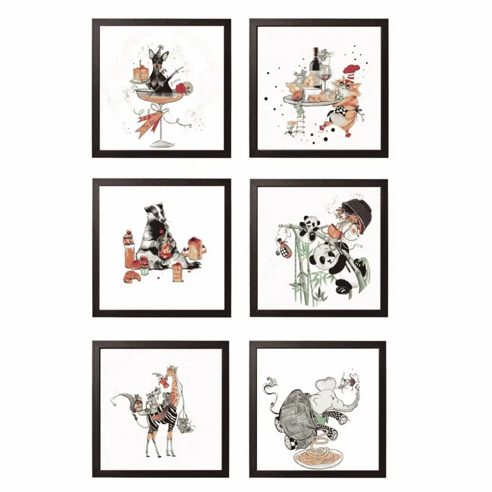 Autres décorations murales - Art mural imprimé texturé en bois « Mamma Mia » — Ensemble de 6 - UN POCO