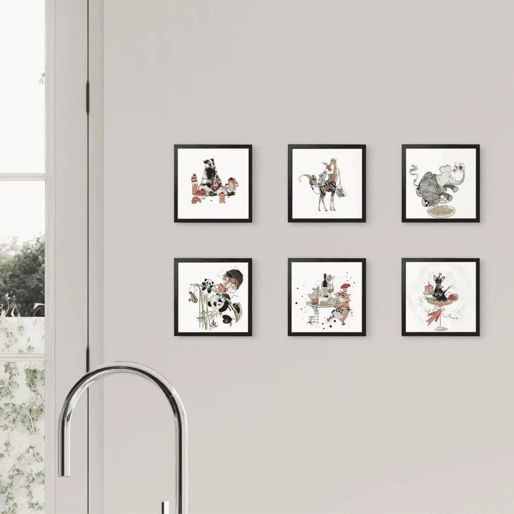 Autres décorations murales - Art mural imprimé texturé en bois « Mamma Mia » — Ensemble de 6 - UN POCO