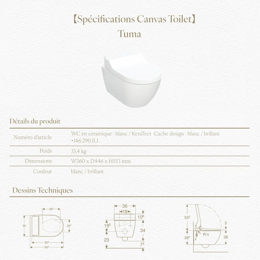 WC - Marbre Emotion Blanc Series (M36) – Toilet - ARTOLETTA® MAISON COLLECTION