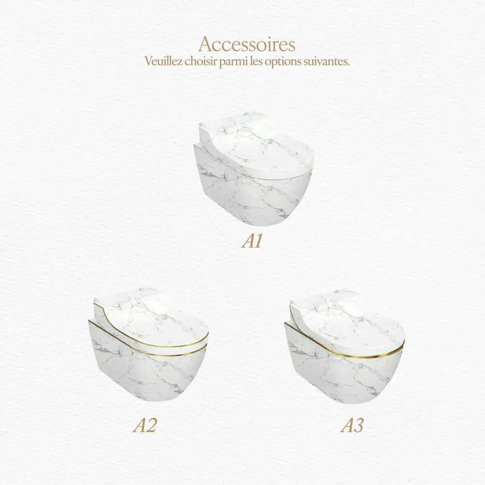 Céramique - Marbre Emotion Blanc Series (M37,M38,M39,M40) – Toilet - ARTOLETTA® MAISON COLLECTION