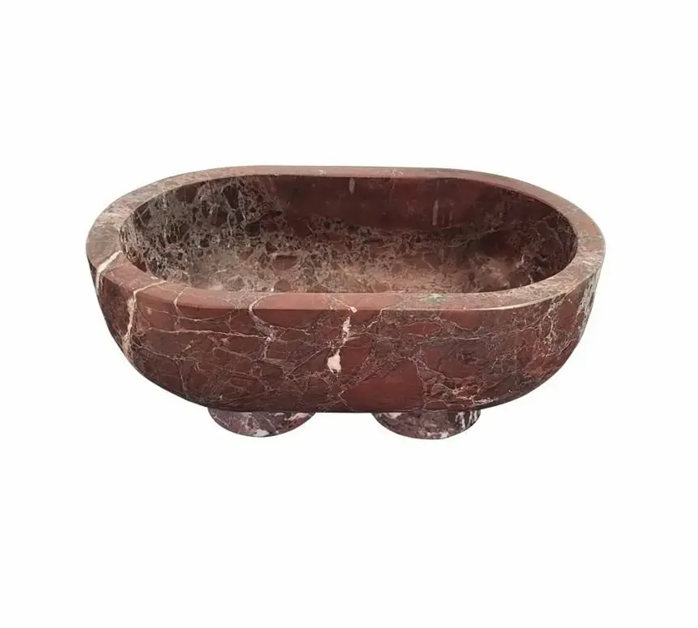 Plateaux - Bol en marbre rouge bordeaux - SAGIT