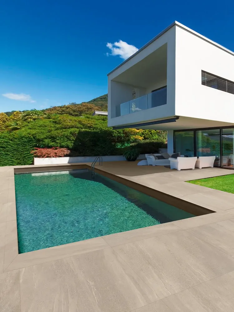 Revêtements sols extérieurs - Grès Cérame Effet Pierre Raffinée Beige Antidérapant 60X120 - ESFA1238 (Ceramishop.fr) - CERAMISHOP