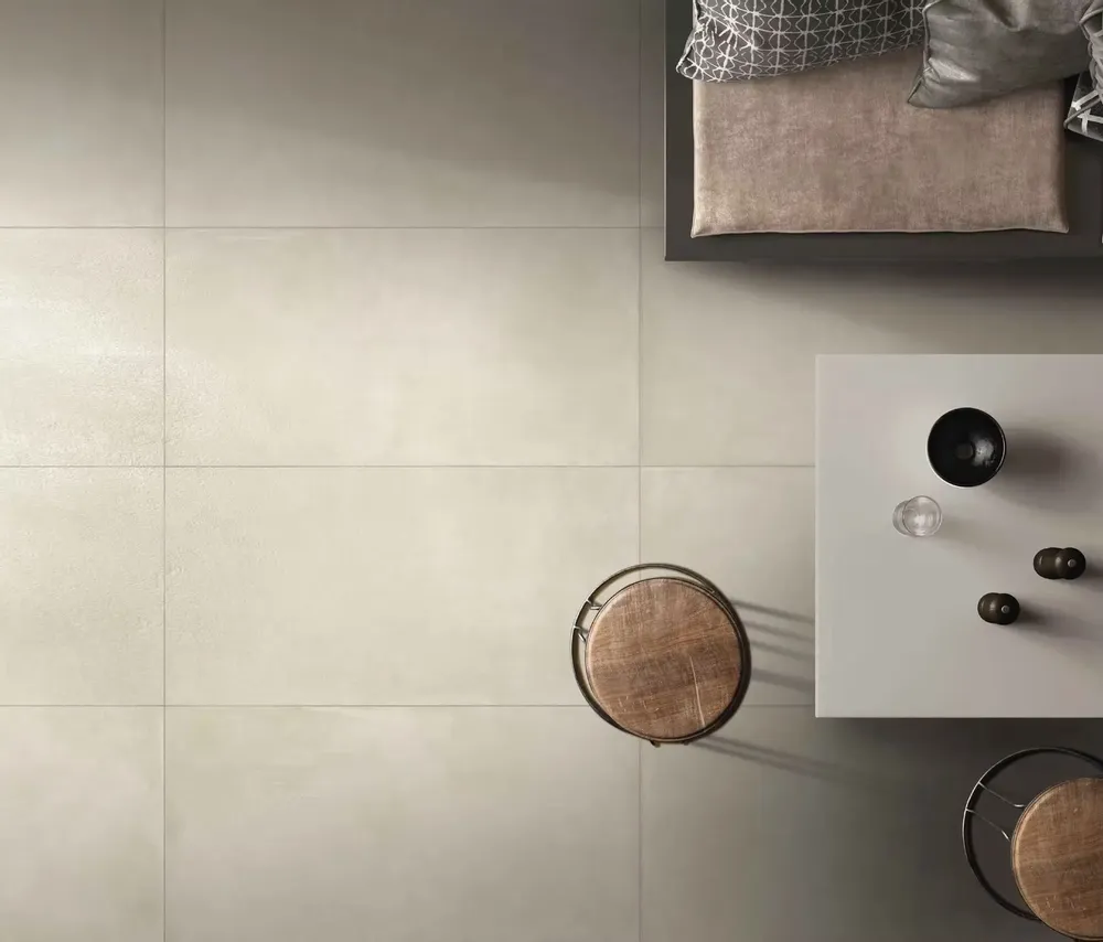 Revêtements sols intérieurs - Grès Cérame Effet Béton Gratté Ivoire 60x120 - CEGP-0016 (Ceramishop.fr) - CERAMISHOP