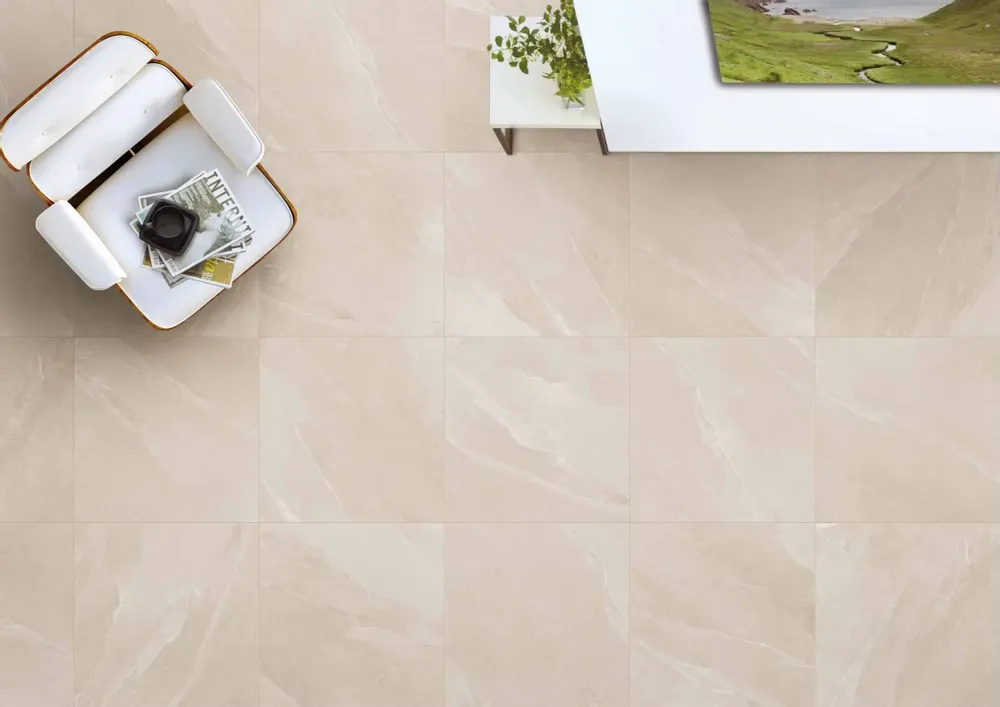 Indoor floor coverings - Beige Slate Effect Porcelain Stoneware 90x90 - PTGP-0018 (Ceramishop.fr) - CERAMISHOP