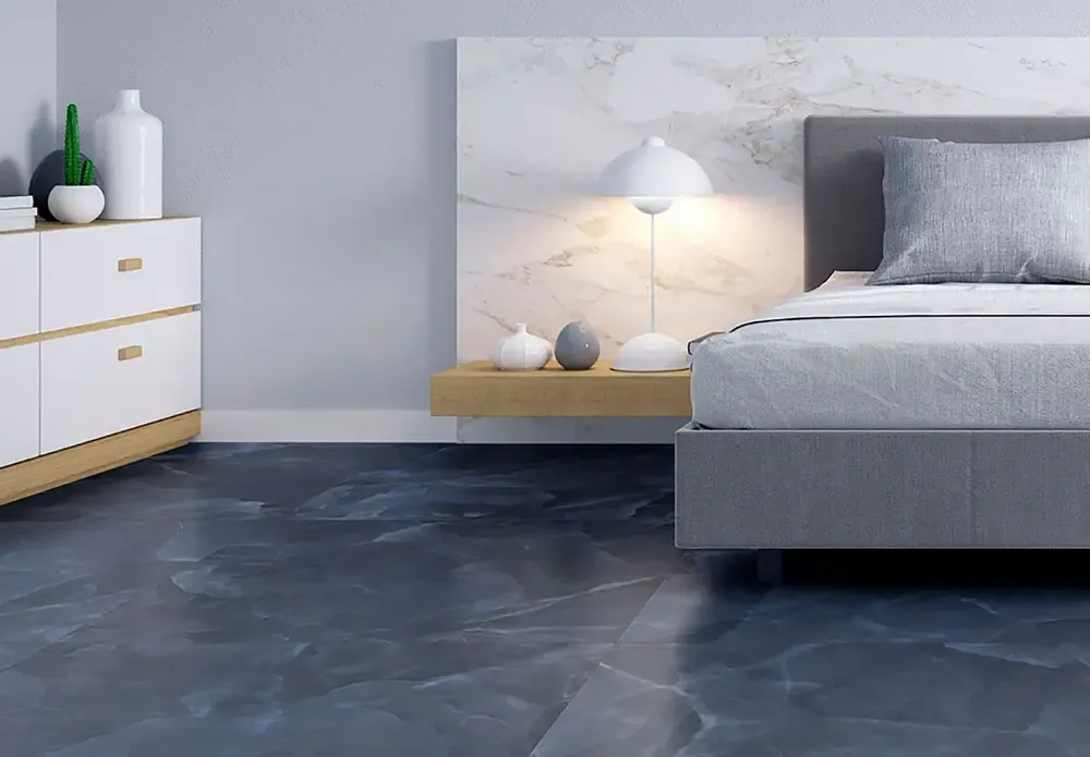 Indoor floor coverings - Glossy Blue Onyx Marble Effect Porcelain Stoneware 60X120 - EOXB131 (Ceramishop.fr) - CERAMISHOP