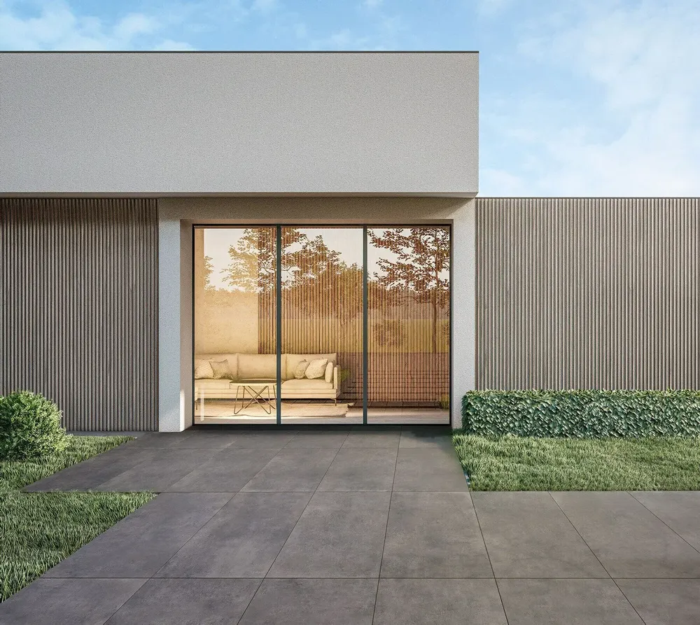 Outdoor floor coverings - Dark Grey Resin Effect Porcelain Stoneware, Non-Slip, 60x120 - ELGY074 (Ceramishop.fr) - CERAMISHOP