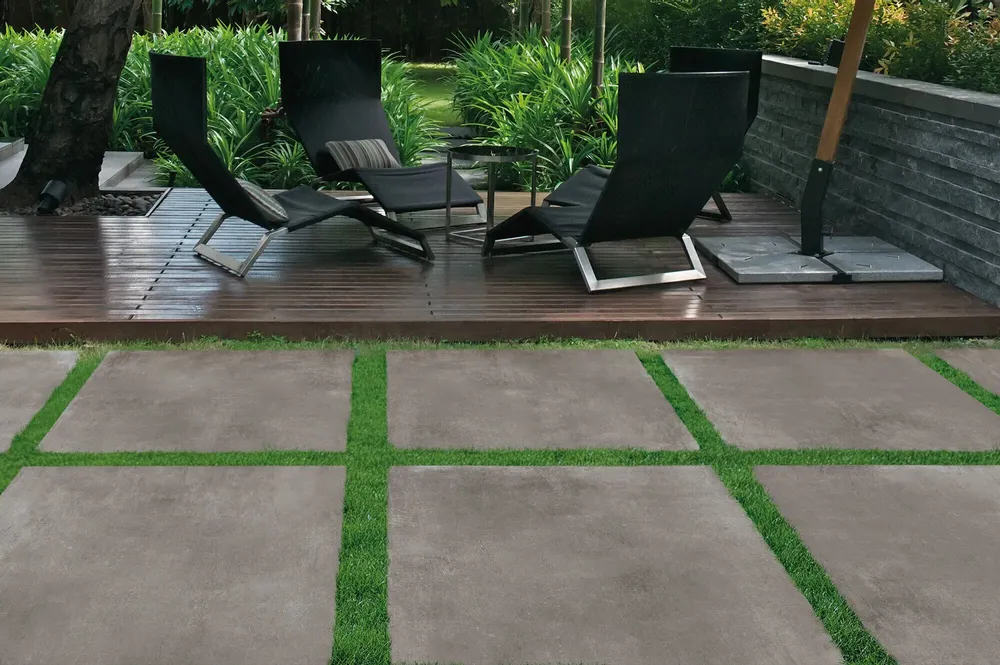 Outdoor floor coverings - Dark Grey Resin Effect Porcelain Stoneware, Non-Slip, 60x120 - ELGY074 (Ceramishop.fr) - CERAMISHOP