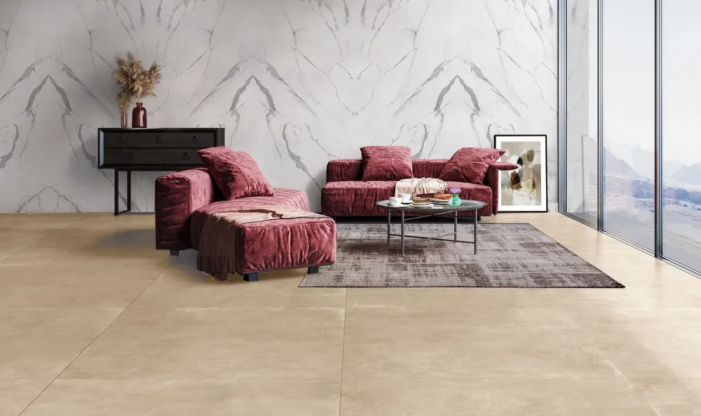 Indoor floor coverings - Ivory Resin Effect Porcelain Stoneware 80x80 - ELCM066 (Ceramishop.fr) - CERAMISHOP