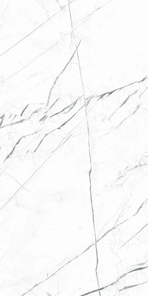 Indoor floor coverings - Marble Effect Porcelain Stoneware Marquina Glossy White 60X120 - EMAA125 (Ceramishop.fr) - CERAMISHOP
