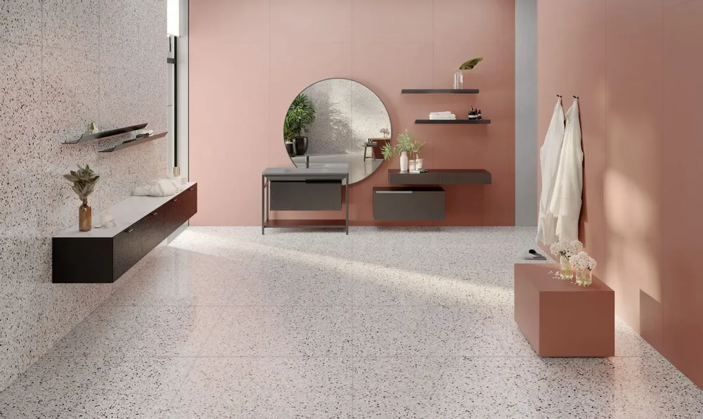 Indoor floor coverings - Pink Concrete Effect Porcelain Stoneware 60X120 - EMGE602 (Ceramishop.fr) - CERAMISHOP