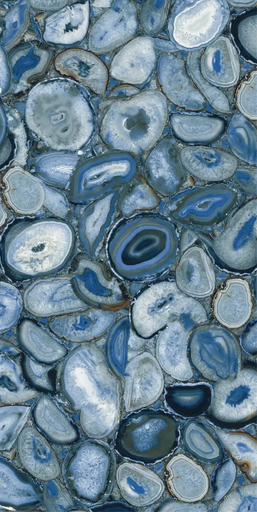 Revêtements sols intérieurs - Grès Cérame Effet Marbre Agate Bleu Brillant 60X120 - EABE1503 (Ceramishop.fr) - CERAMISHOP