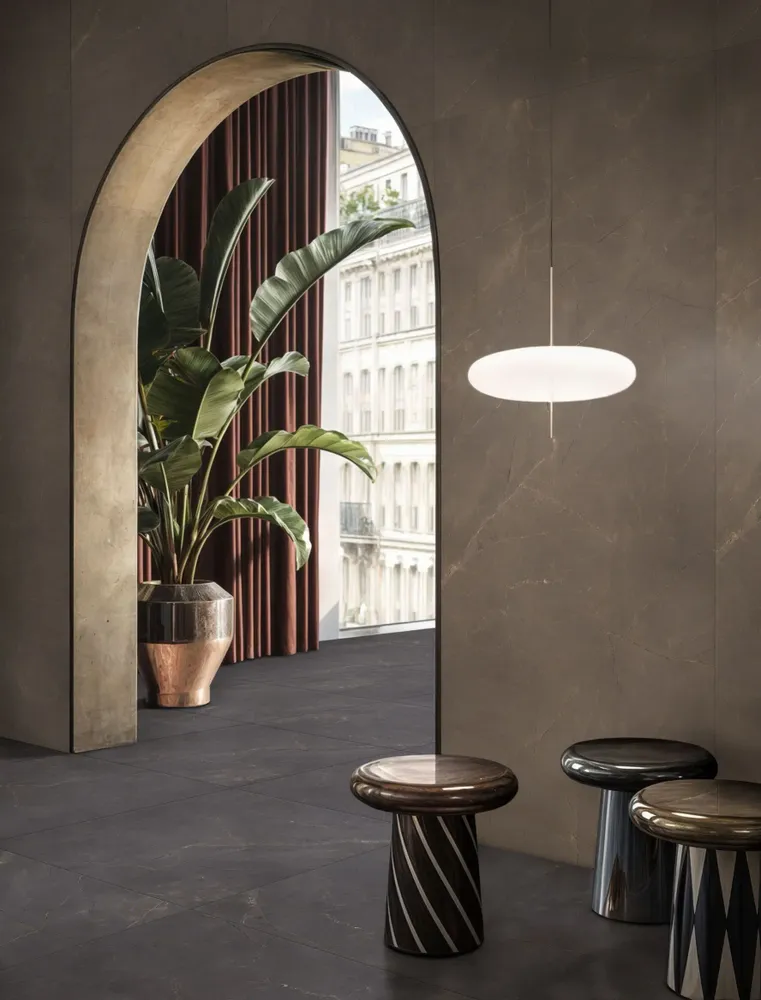 Indoor floor coverings - Glossy Brown Natural Marble Effect Porcelain Stoneware 60x60 - EAOD1526 (Ceramishop.fr) - CERAMISHOP