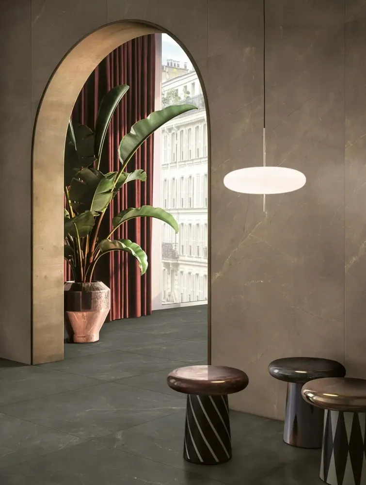 Indoor floor coverings - Dark Grey Matte Natural Marble Effect Porcelain Stoneware RT 60X120 - EATN1513 (Ceramishop.fr) - CERAMISHOP