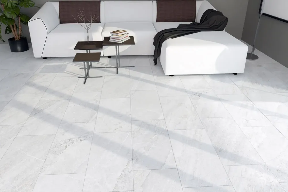 Revêtements sols intérieurs - Grès Cérame Effet Pierre de Jérusalem Blanc Mat 60X120 - EAWE211 (Ceramishop.fr) - CERAMISHOP