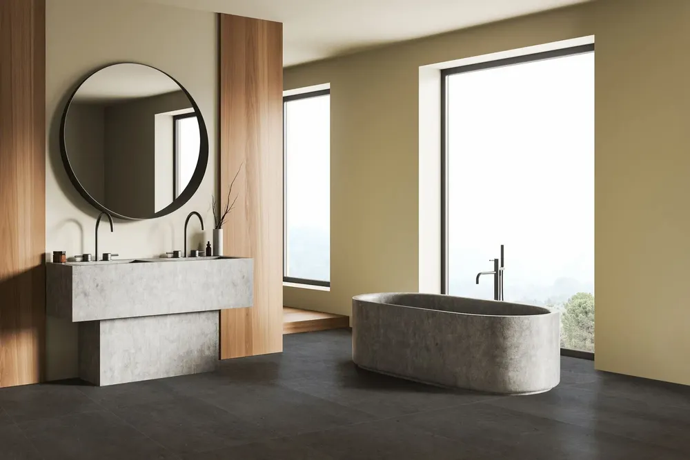 Indoor floor coverings - Anthracite Matt Concrete Effect Porcelain Stoneware 60x60 - EBBD023 (Ceramishop.fr) - CERAMISHOP